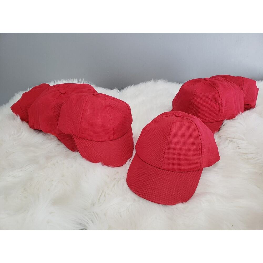 Lot 21 OTTO CAP 6 Panel Low Profile Baseball Cap 19-1064 Red Strap Back